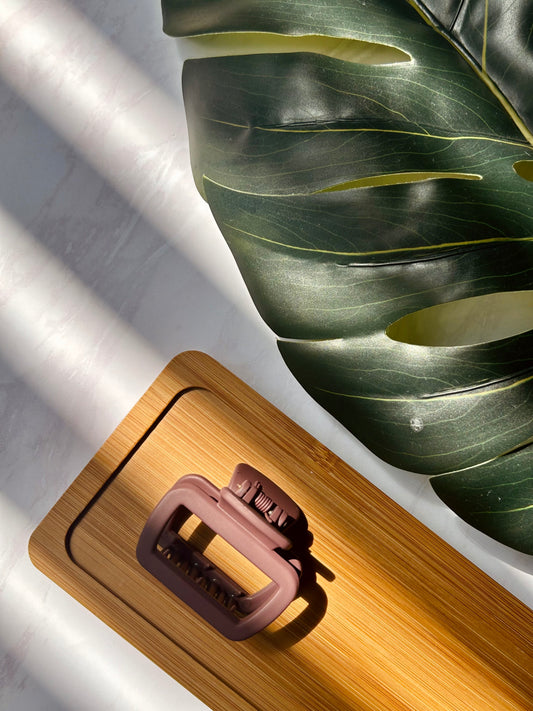 Mulberry Matte Rectangular Claw Clip