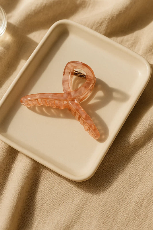 Coral Mist Translucent Acrylic Claw Clip
