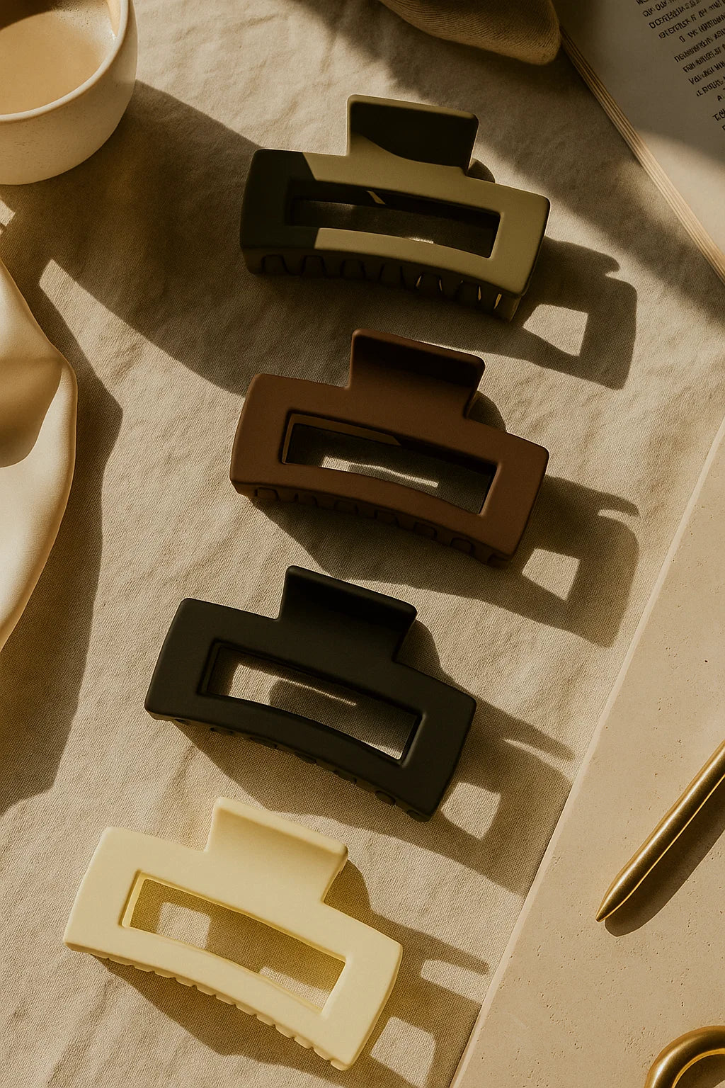 Everyday Neutrals Matte Claw Clips Set