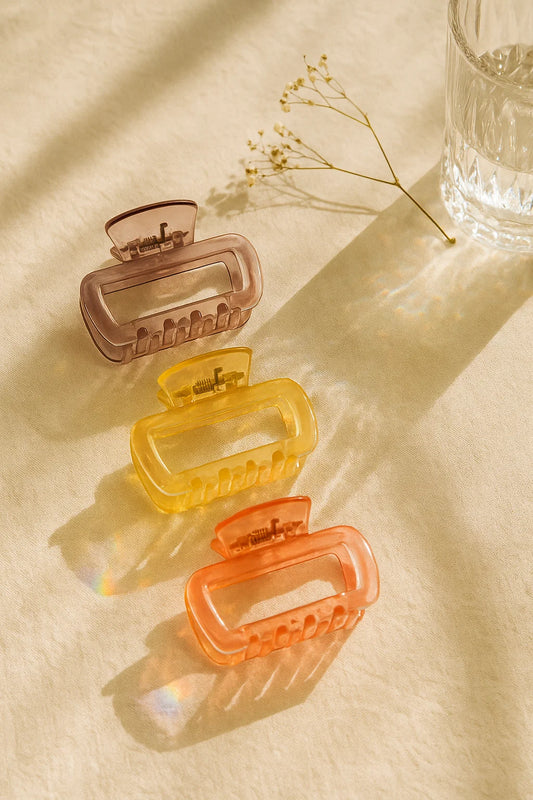 Sunset Hues Acrylic Claw Clip Trio
