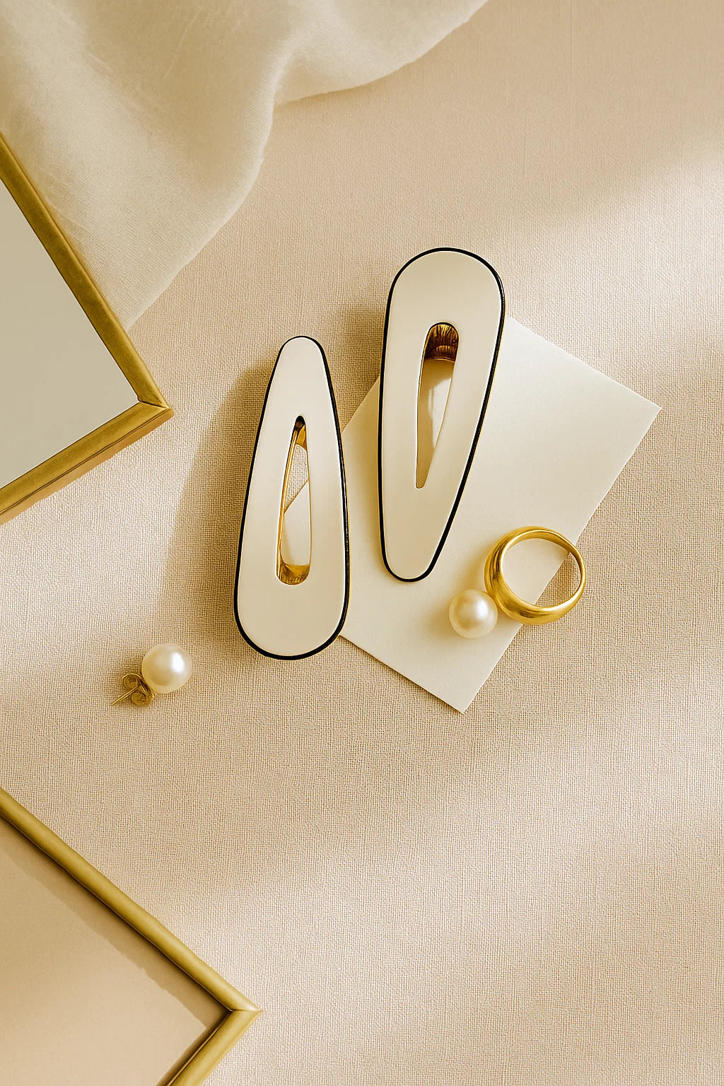 Modern Muse Ivory Enamel Barrettes