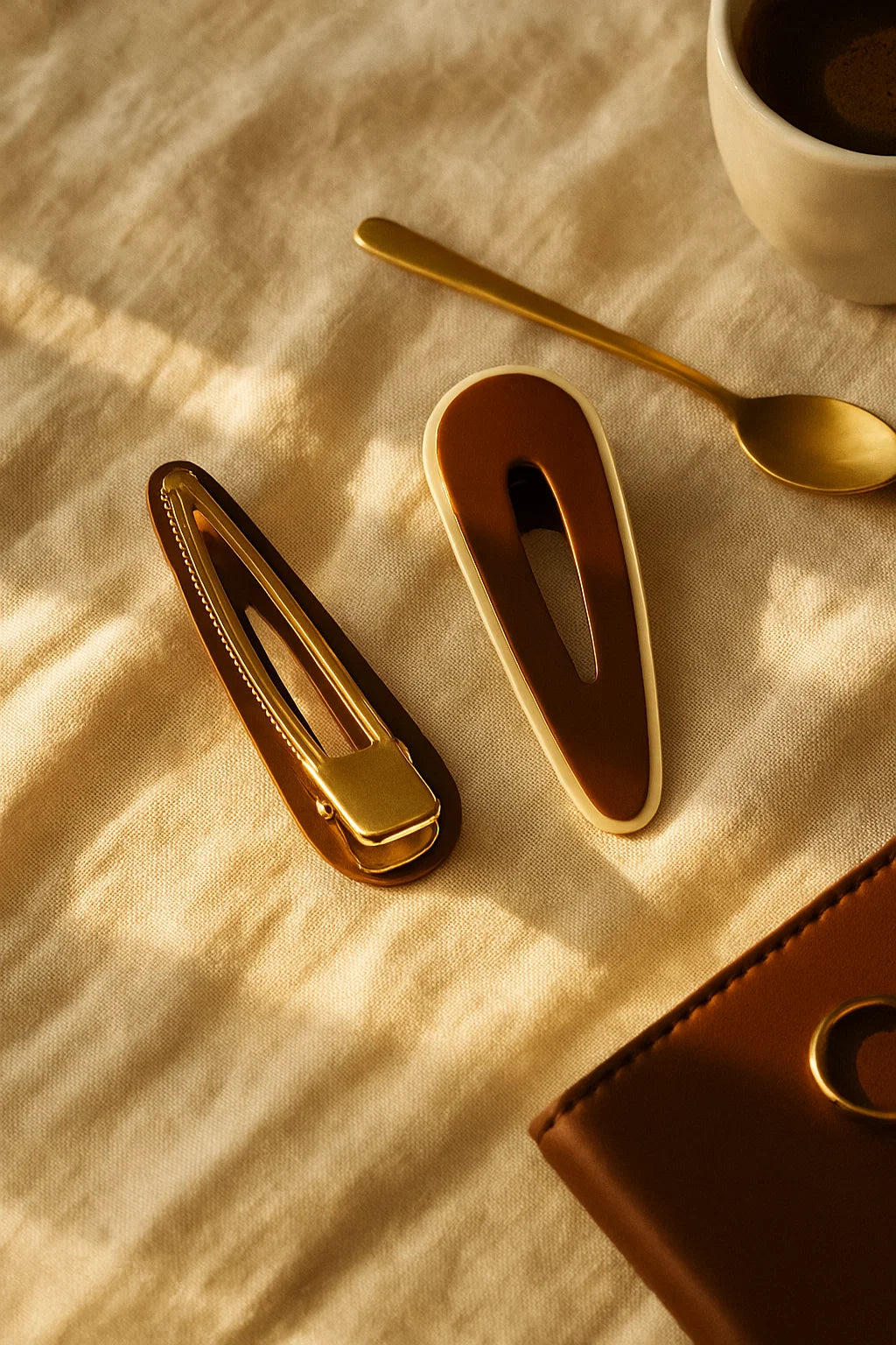 Modern Muse Brown Enamel Barrettes