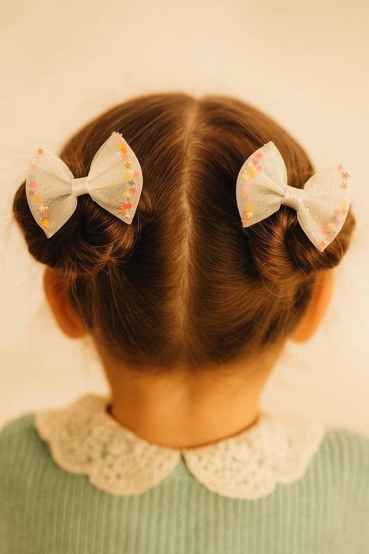 Stardust Cloud Dreamy Sheer Mini Bow Clip Set (Set of 2)
