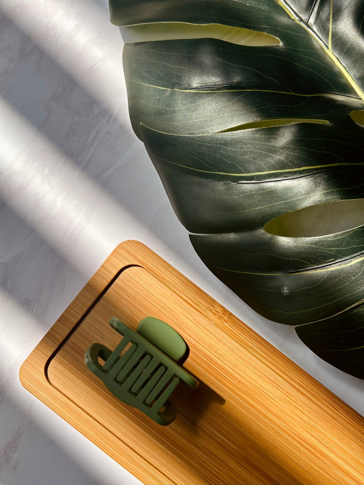 Sage Beam Matte Rectangular Claw Clip